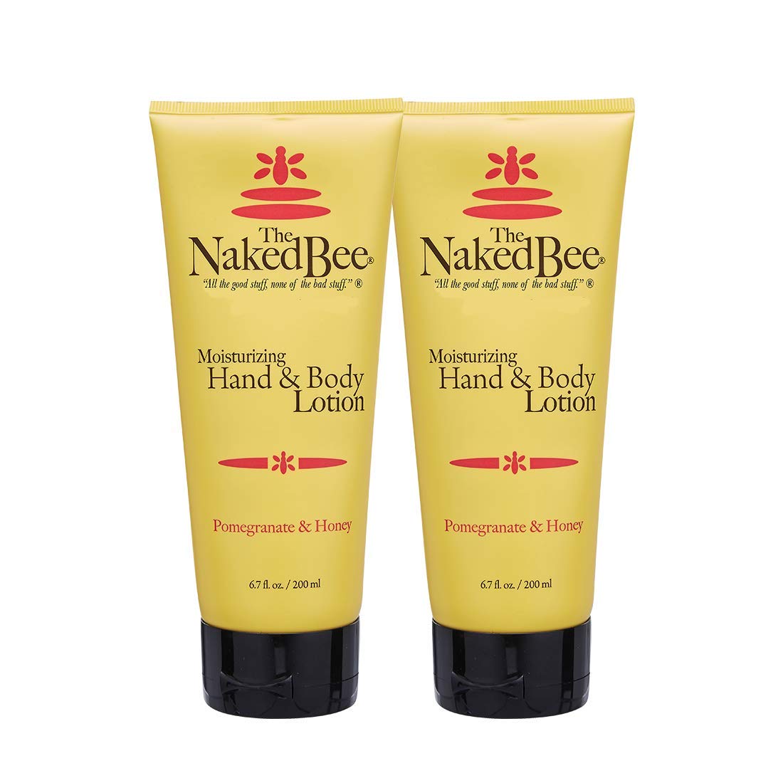 The Naked Bee pomegranate honey lotion two-pack front view for daily moisture.