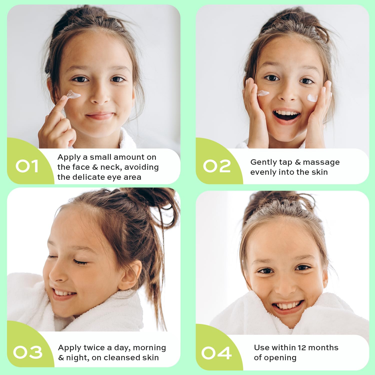 The Natural and Organic Family packaging highlights the 50ml size and gentle formula.