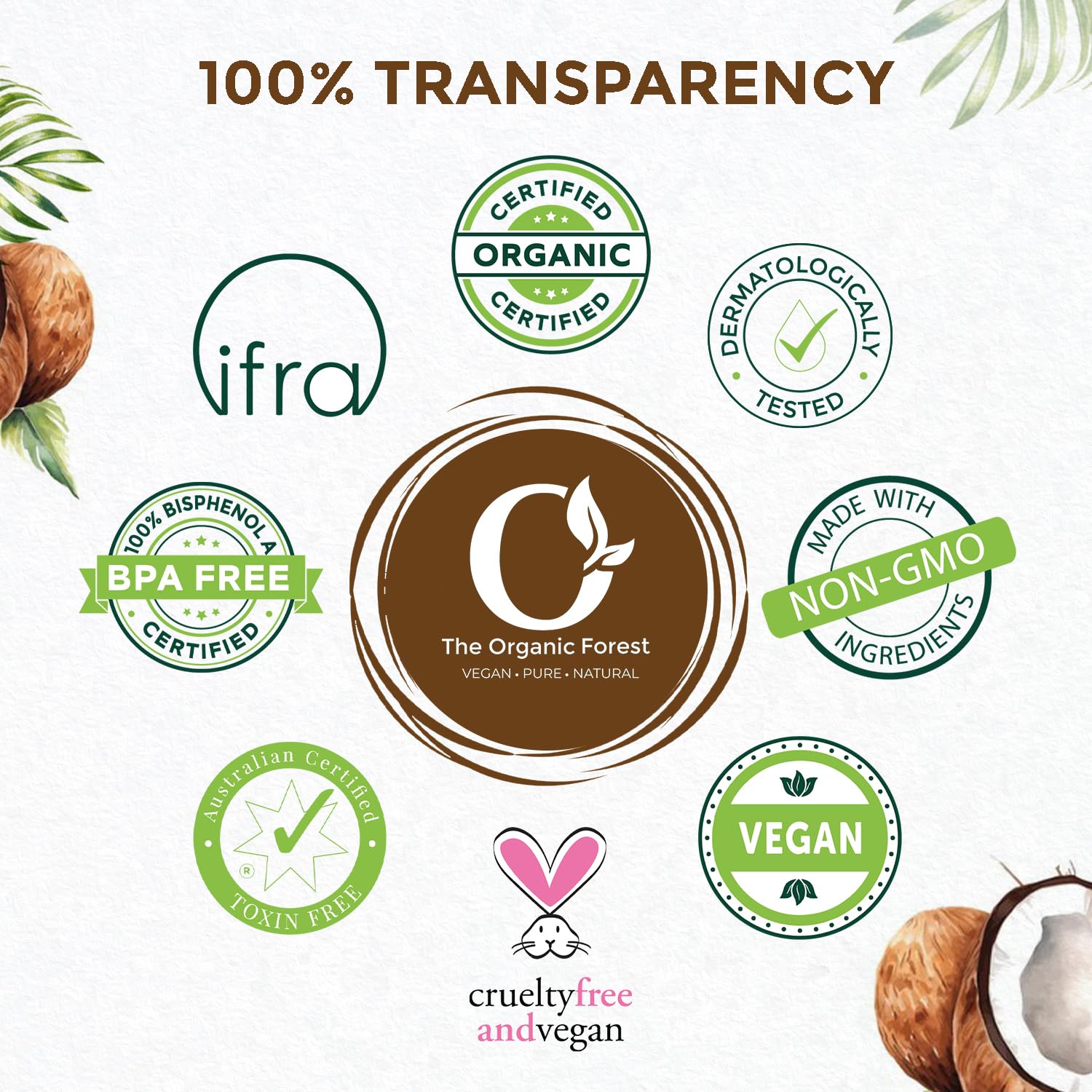 The Organic Forest coconut oil bottle suitable for baby care routines