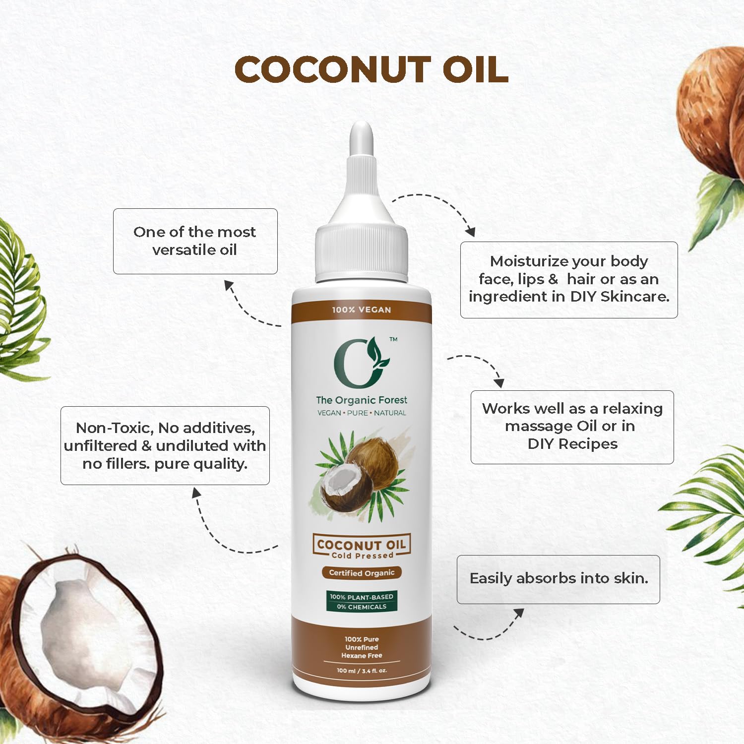 The Organic Forest coconut oil used as a natural massage oil for relaxation
