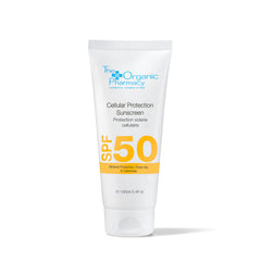 The Organic Pharmacy Cellular Protection Sunscreen SPF 50 highlights zinc oxide and titanium dioxide in action