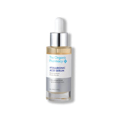 The Organic Pharmacy Hyaluronic Acid Serum bottle for hydrated, refreshed skin.