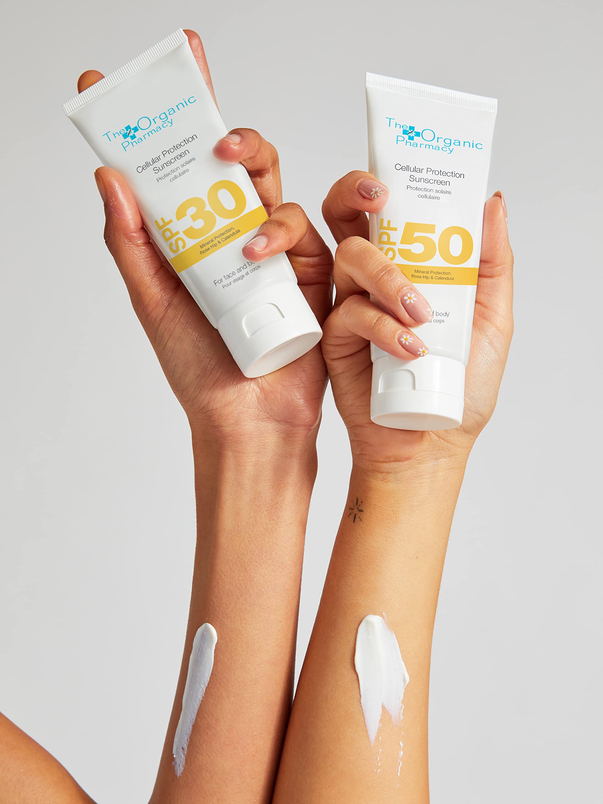 The Organic Pharmacy sunscreen with marigold scent for a refreshing feel
