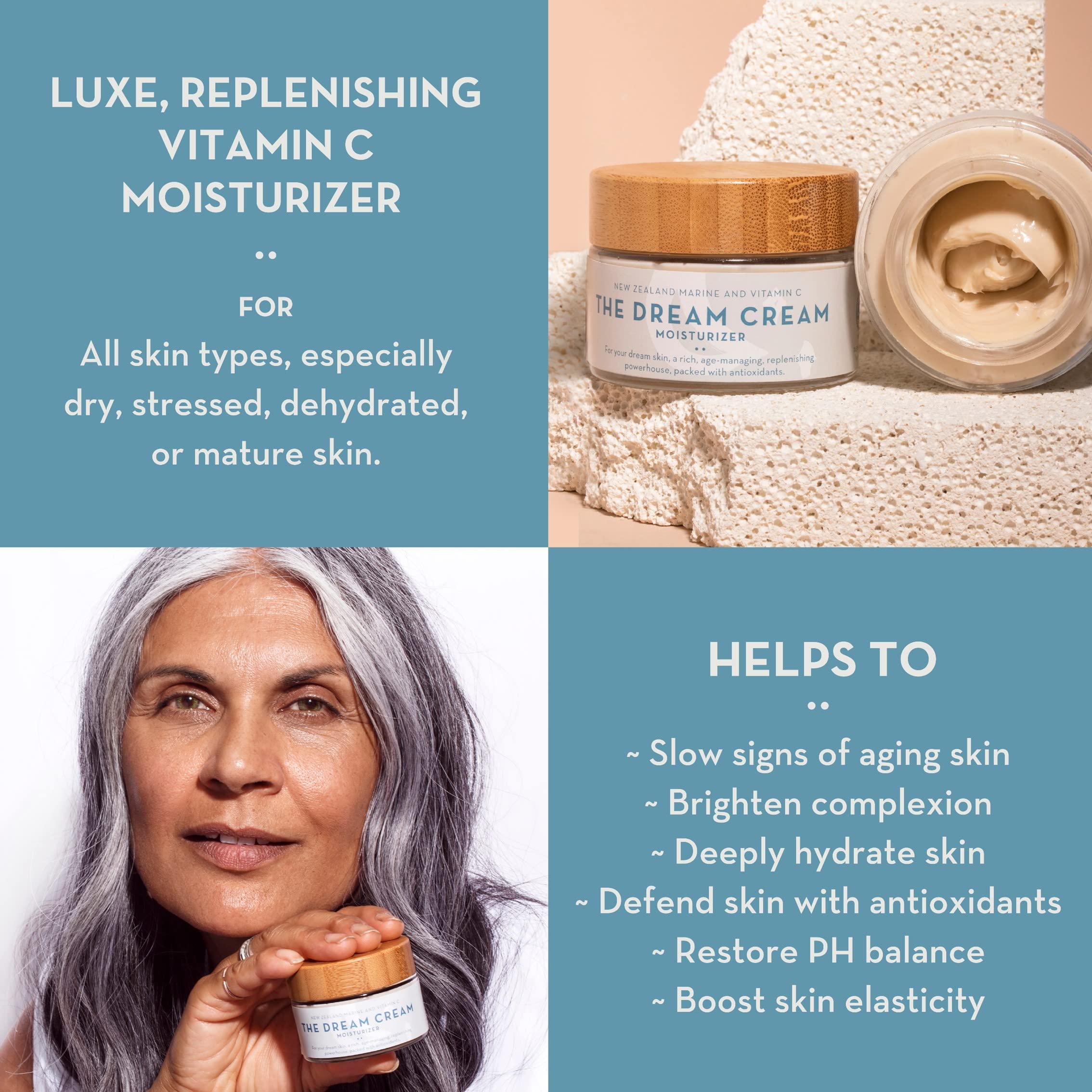 The Organic Skin Co Dream Cream applied to skin showing smooth absorption