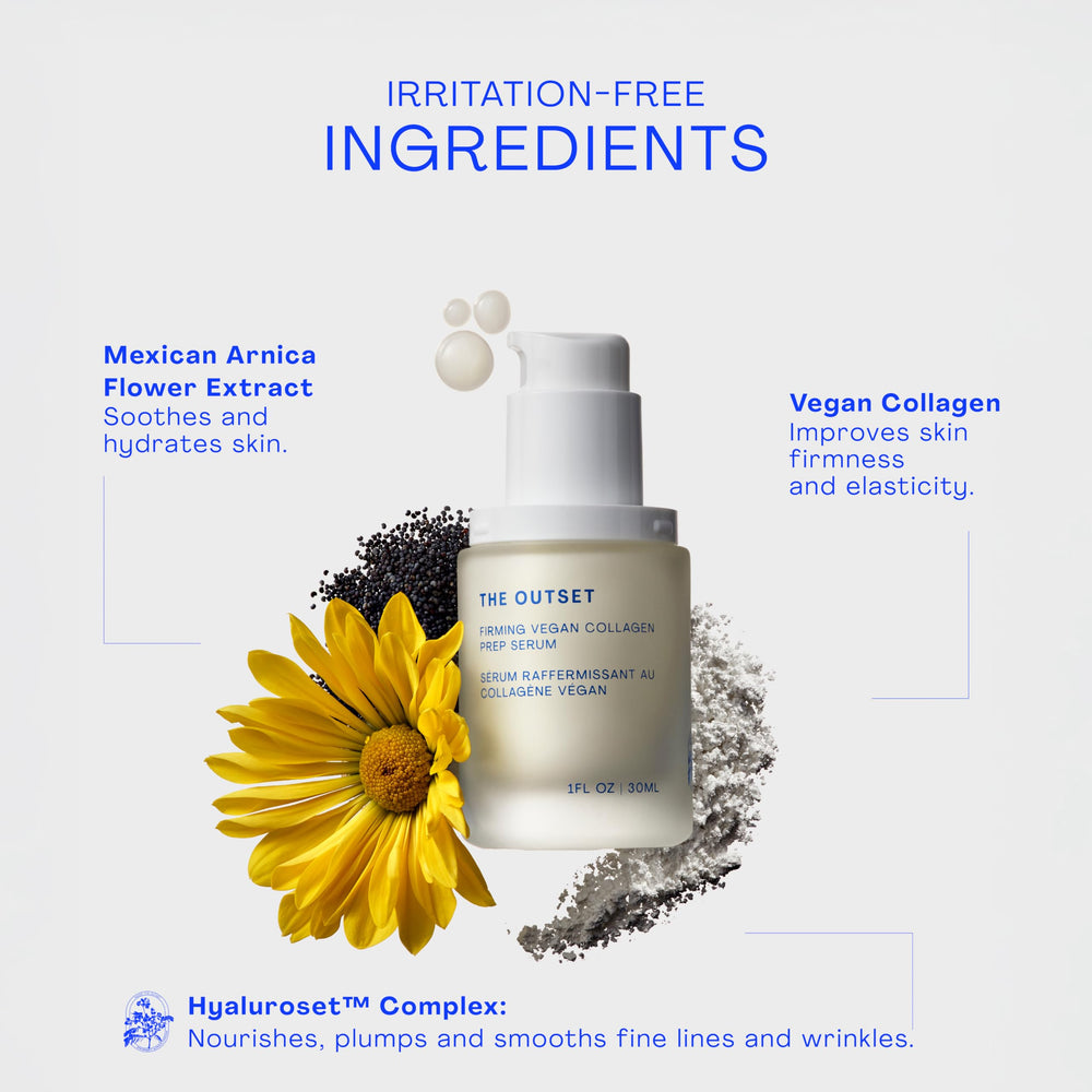 The Outset Firming Serum applied to the hand demonstrates easy, gentle coverage