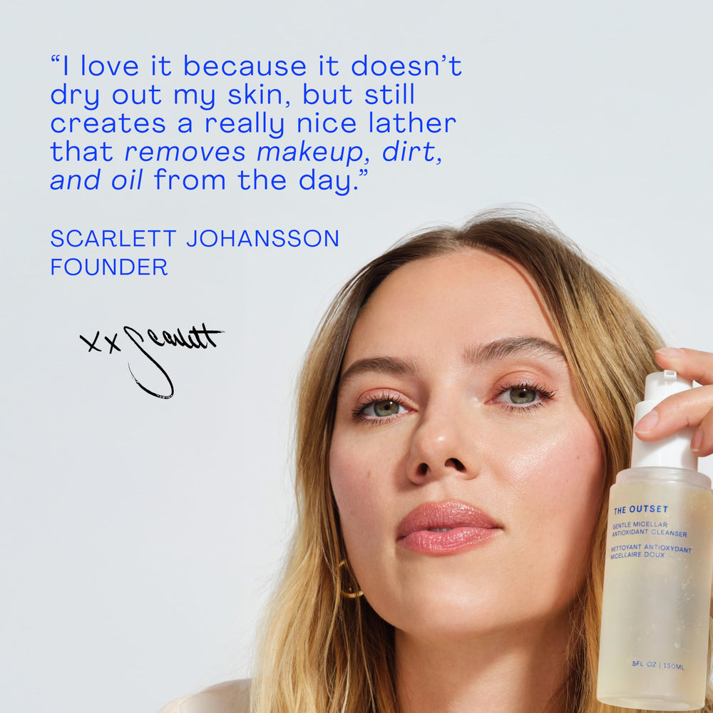 The Outset Gentle Micellar Cleanser fragrance-free formula label for sensitive skin