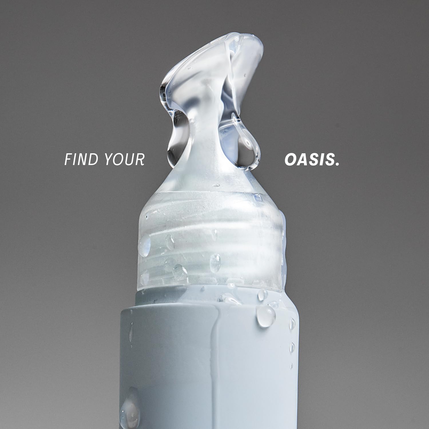 Packaging display for Lip Oasis reinforces vegan, gluten-free clean beauty values.