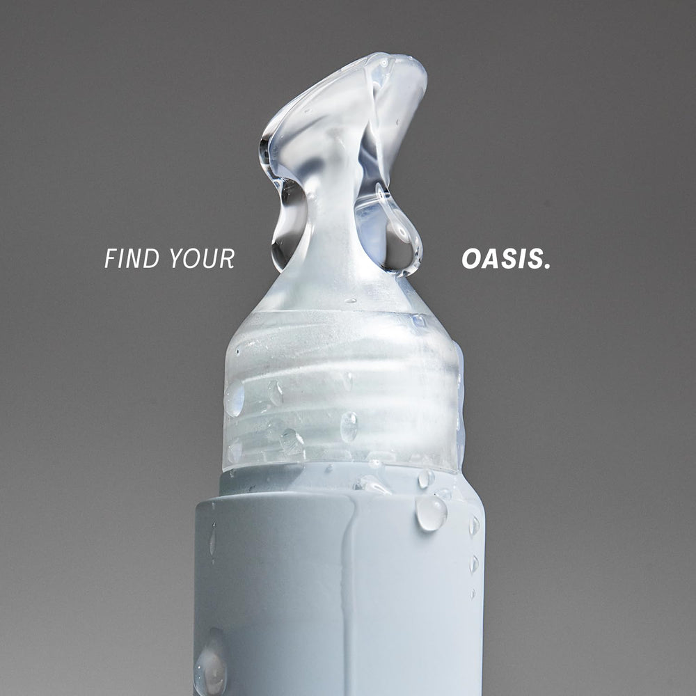 Packaging display for Lip Oasis reinforces vegan, gluten-free clean beauty values.