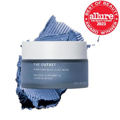 The Outset creamy-textured mask swatch, quick 10-minute clarifying treatment.