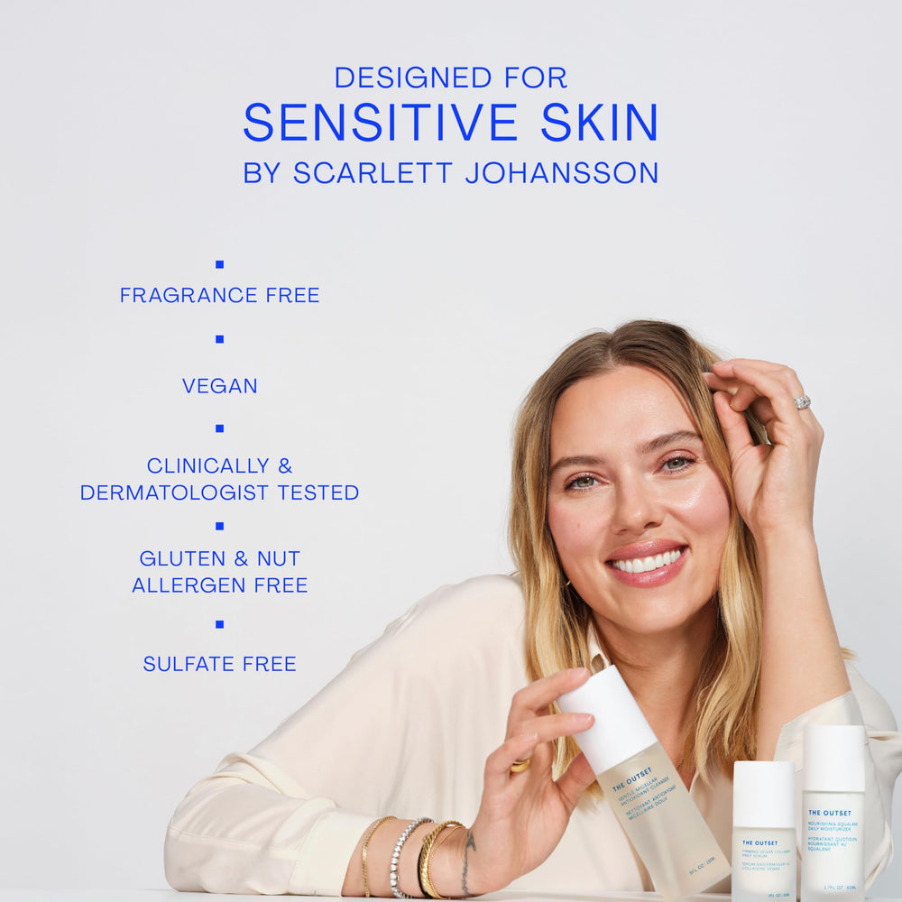 The Outset Restorative Night Cream texture swipe reveals a light, non-greasy finish.