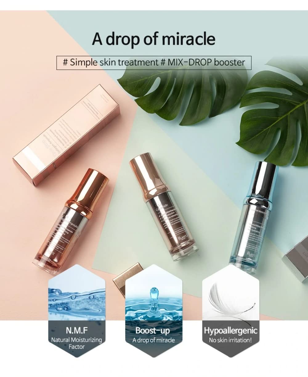 The Plant Base Time Stop Collagen Ampoule dropper releasing fast-absorbing serum