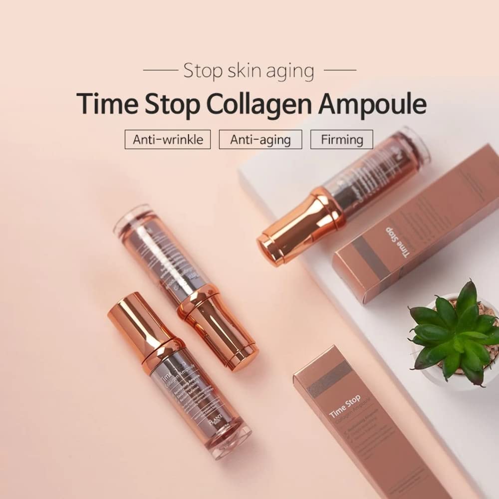 The Plant Base Time Stop Collagen Ampoule highlighting mushroom blend for moisture