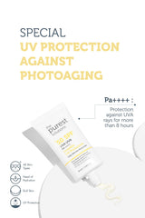The Purest Solutions Invisible UV Protection SPF 50+ label highlights broad sun protection.