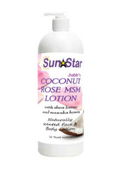 The Raw Food World MSM Lotion Coconut Rose cream texture ready for smooth skin.