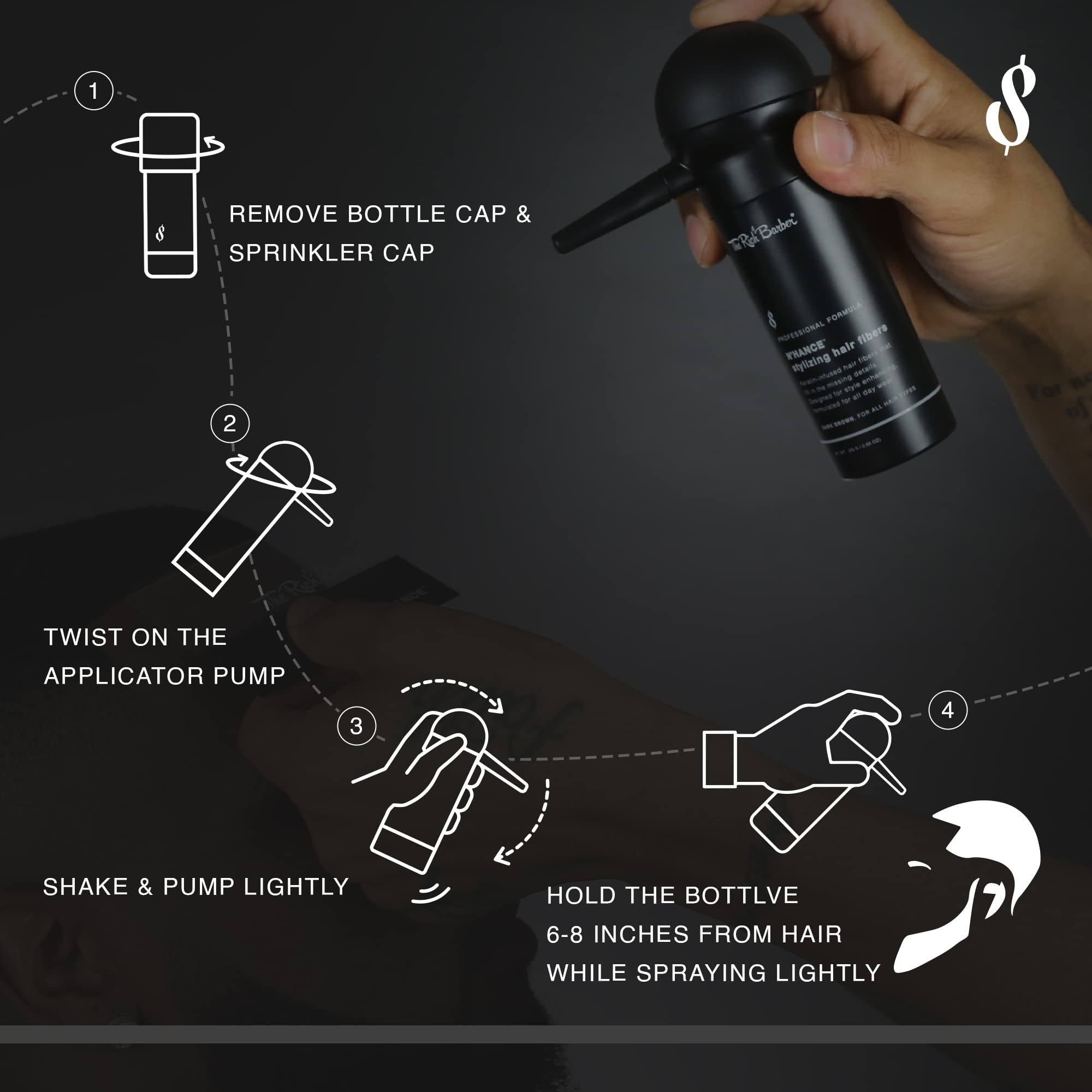 The Rich Barber N'Hance keratin-infused fibers blend for natural texture