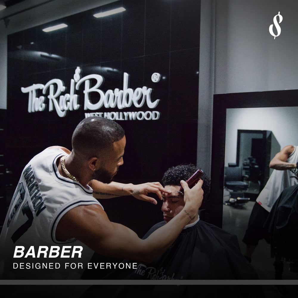 The Rich Barber N'Hance Pro fibers enhance beard fullness and sharpness.
