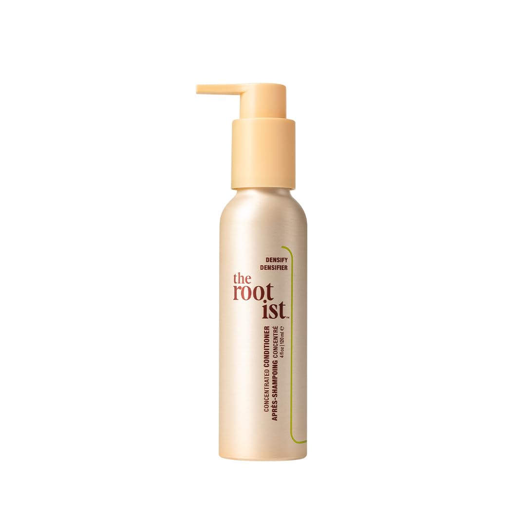 The Rootist Densify bottle demonstrates premium packaging ideal for fine hair care.