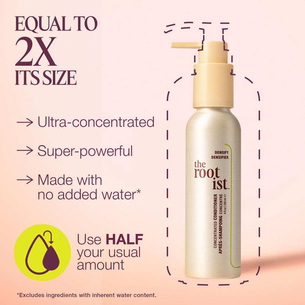 The Rootist Densify texture close-up reveals creamy, concentrated formula for thinning hair.