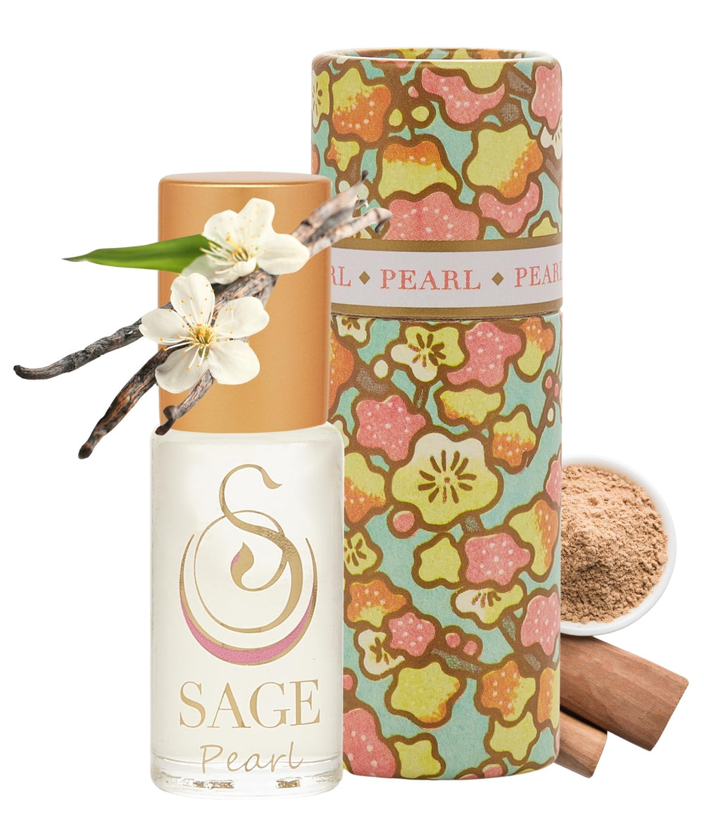The Sage Lifestyle Pearl Roll-On bottle close-up for daily fragrance