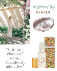 Close-up of Sage Pearl Roll-On ingredients and artisanal blends