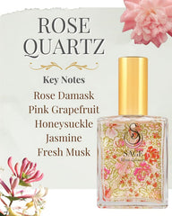 The Sage Lifestyle Rose Quartz mist application demonstrates easy, even fragrance distribution on wrists or neck.