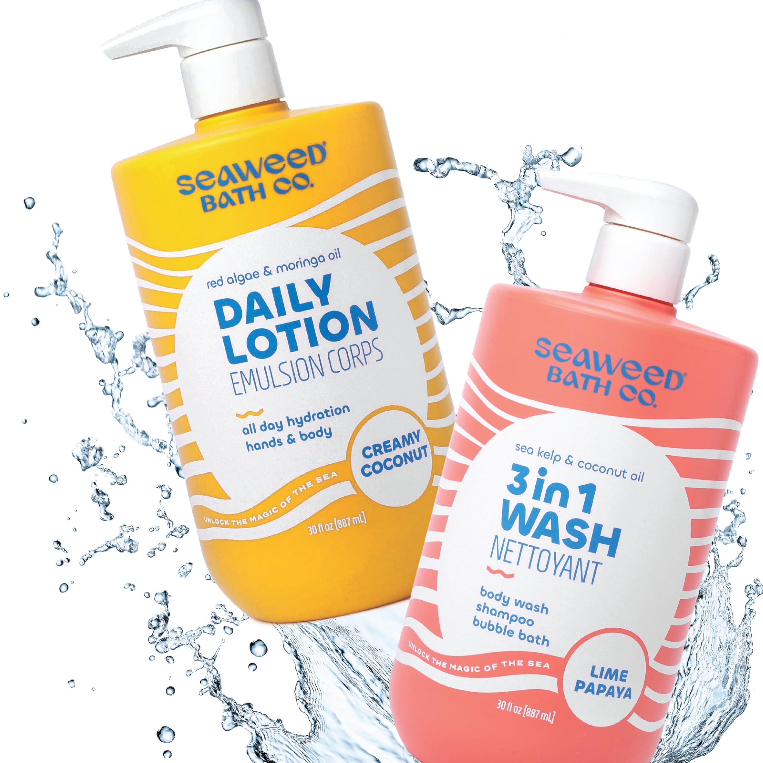 The Seaweed Bath Co. Creamy Coconut Lotion red algae and moringa oil highlights nourish skin