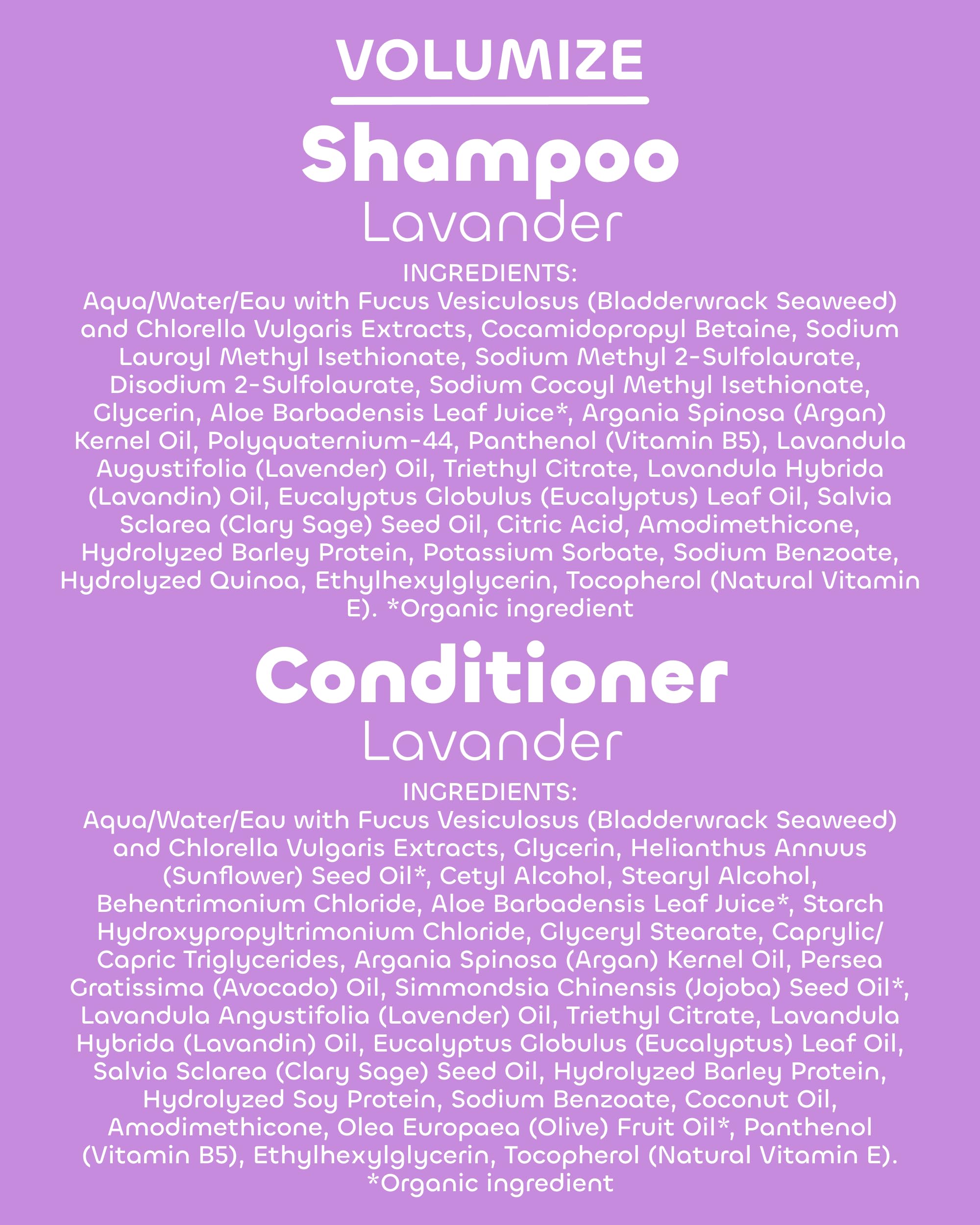 The Seaweed Bath Co. Volumize duo shot highlights a convenient daily hair care routine.