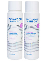 The Seaweed Bath Co. Volumize Shampoo lavender bottle front promotes thicker, fuller hair.