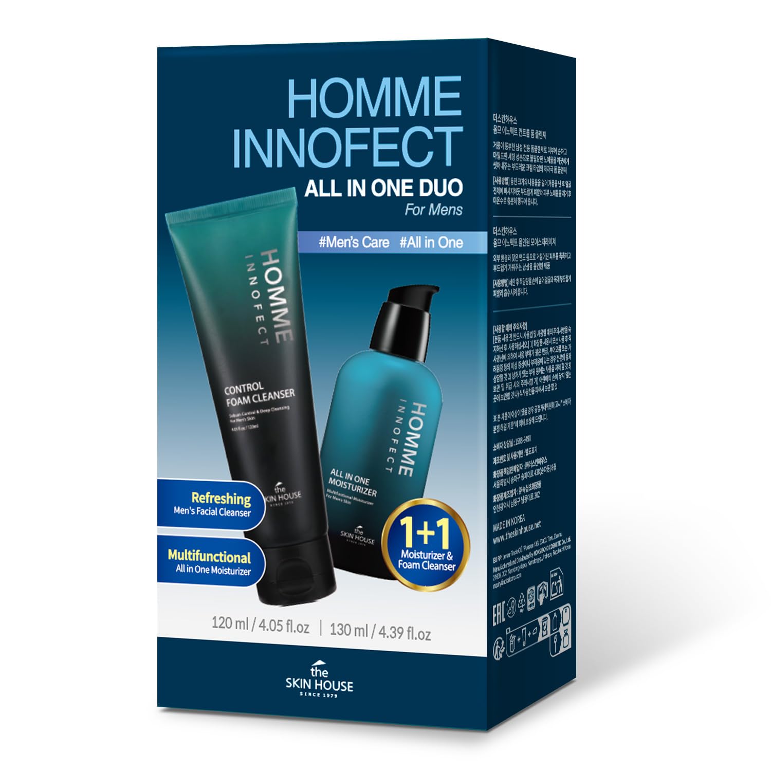 The Skin House HOMME InnoFect Korean skincare for men supports sensitive skin with calm confidence.