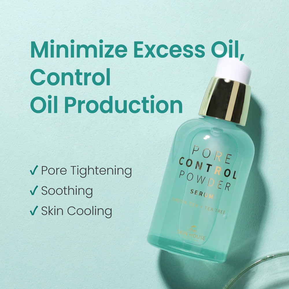 The Skin House Pore Control Powder Serum with tea tree refreshes and calms the skin.