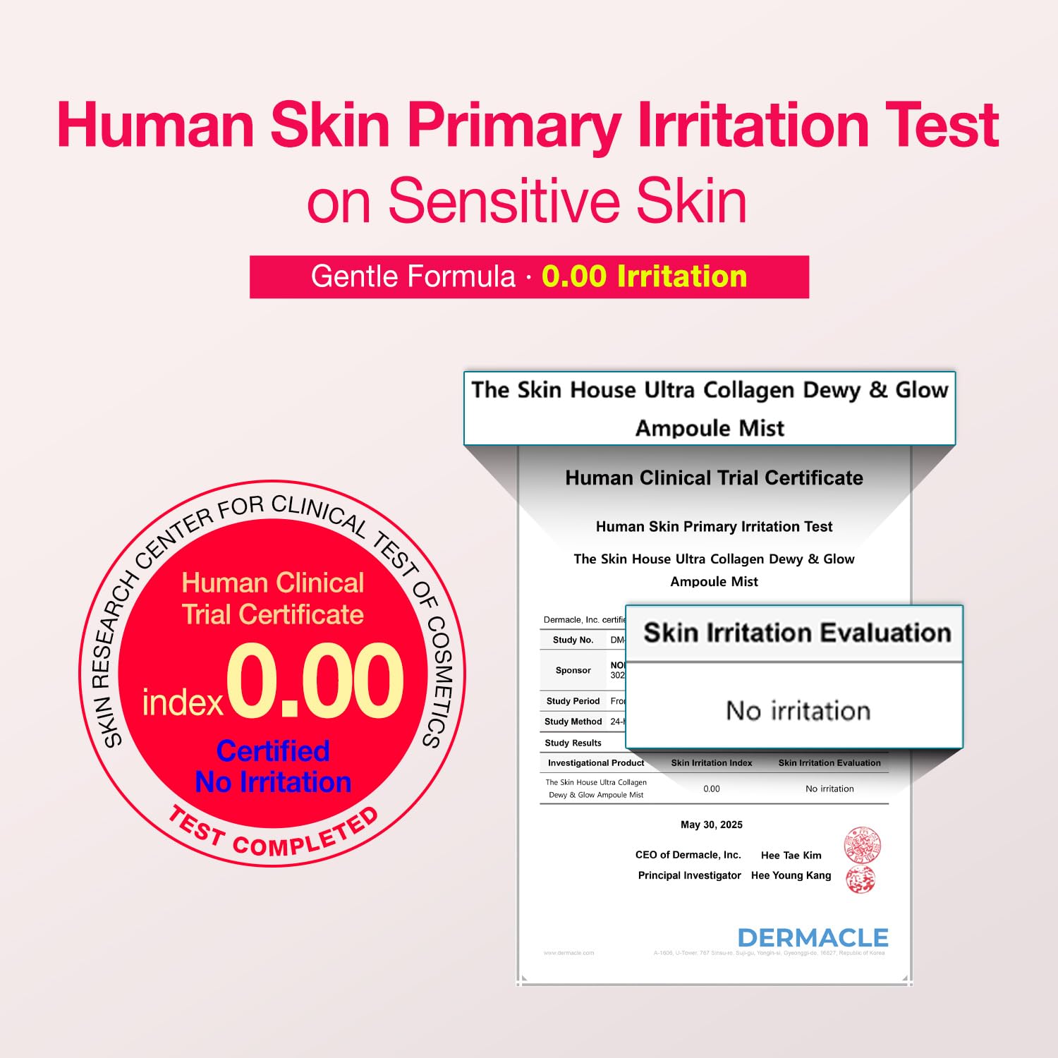 Spray dispense from The Skin House mist demonstrates even distribution