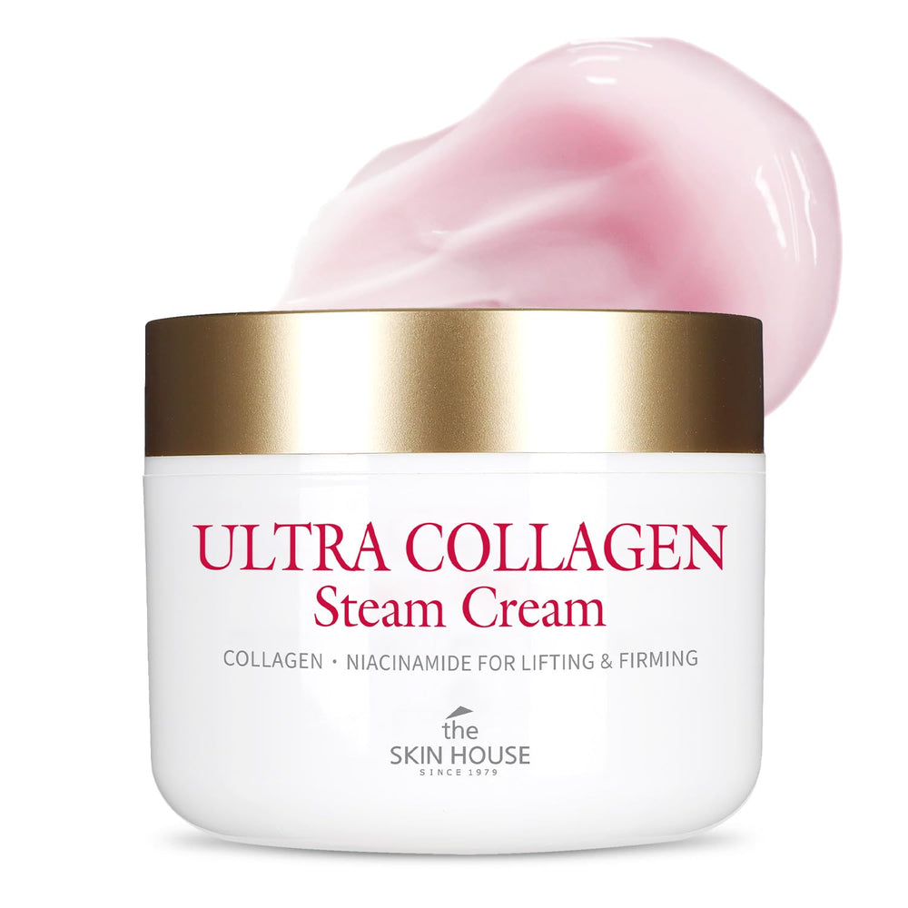 The Skin House Ultra Collagen Steam Cream tub shows rich hydration for deep moisture.