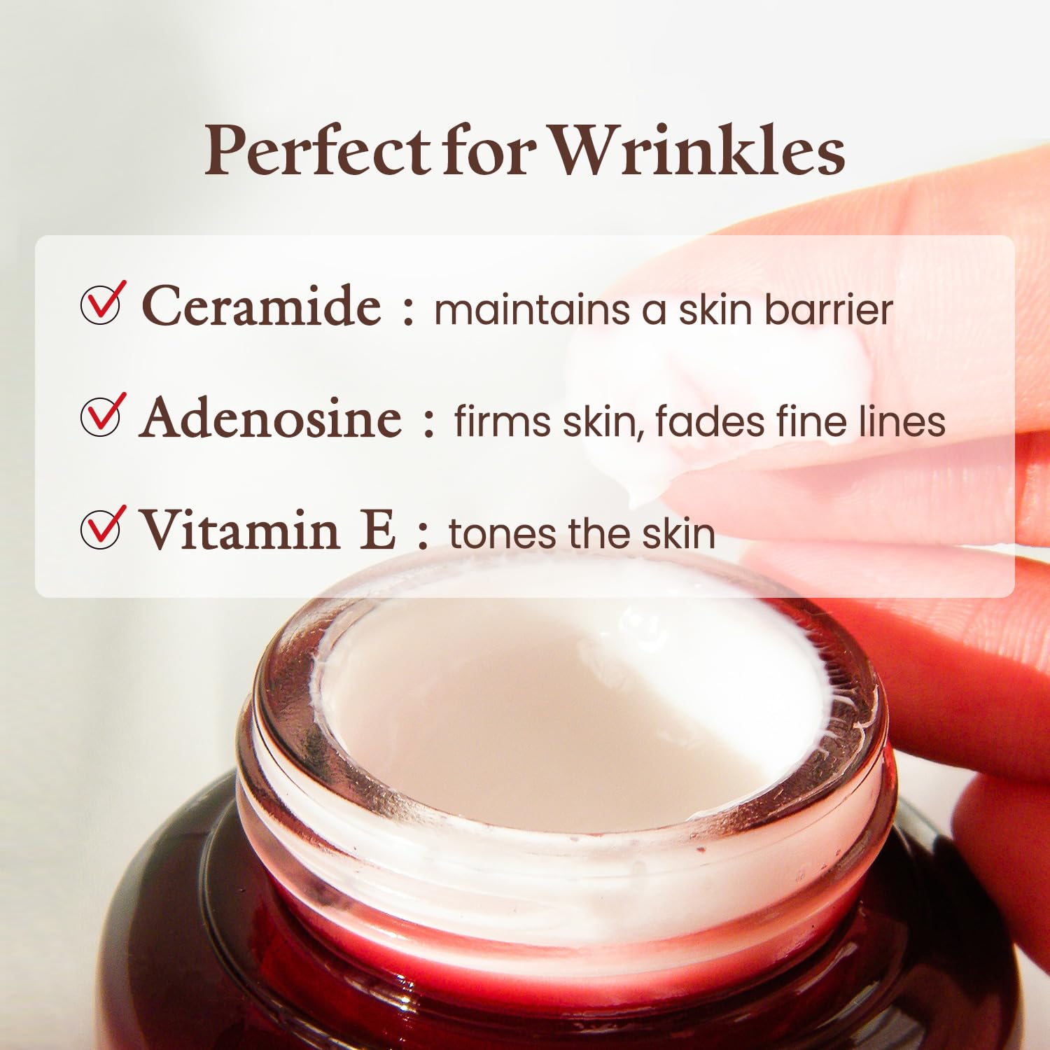 The Skin House Wrinkle Supreme Cream panax ginseng ingredient close-up.