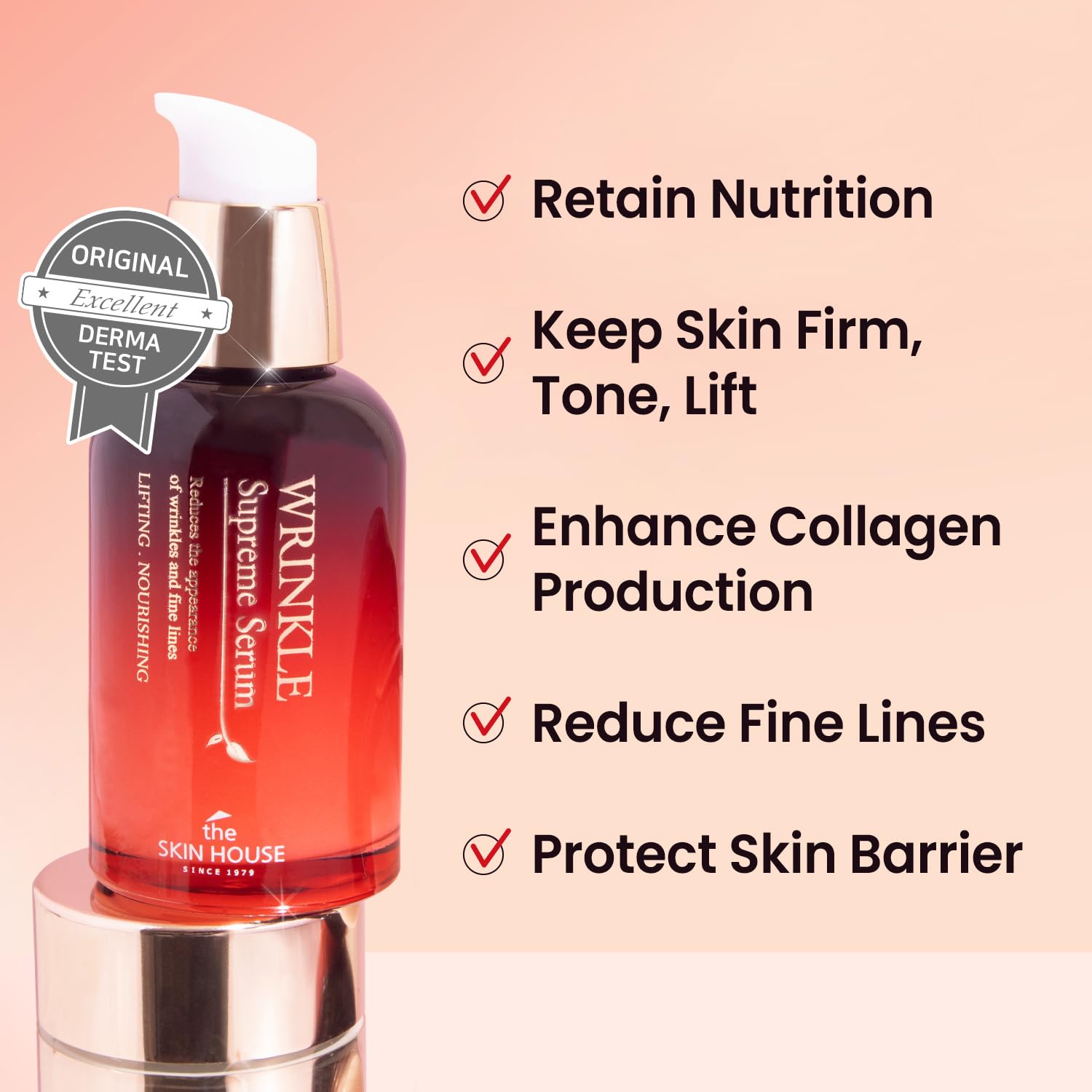Hyaluronic acid droplets on skin emphasize long-lasting hydration.