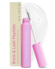 The Skinny Confidential Brow Peptide wand applying to brows for refined definition