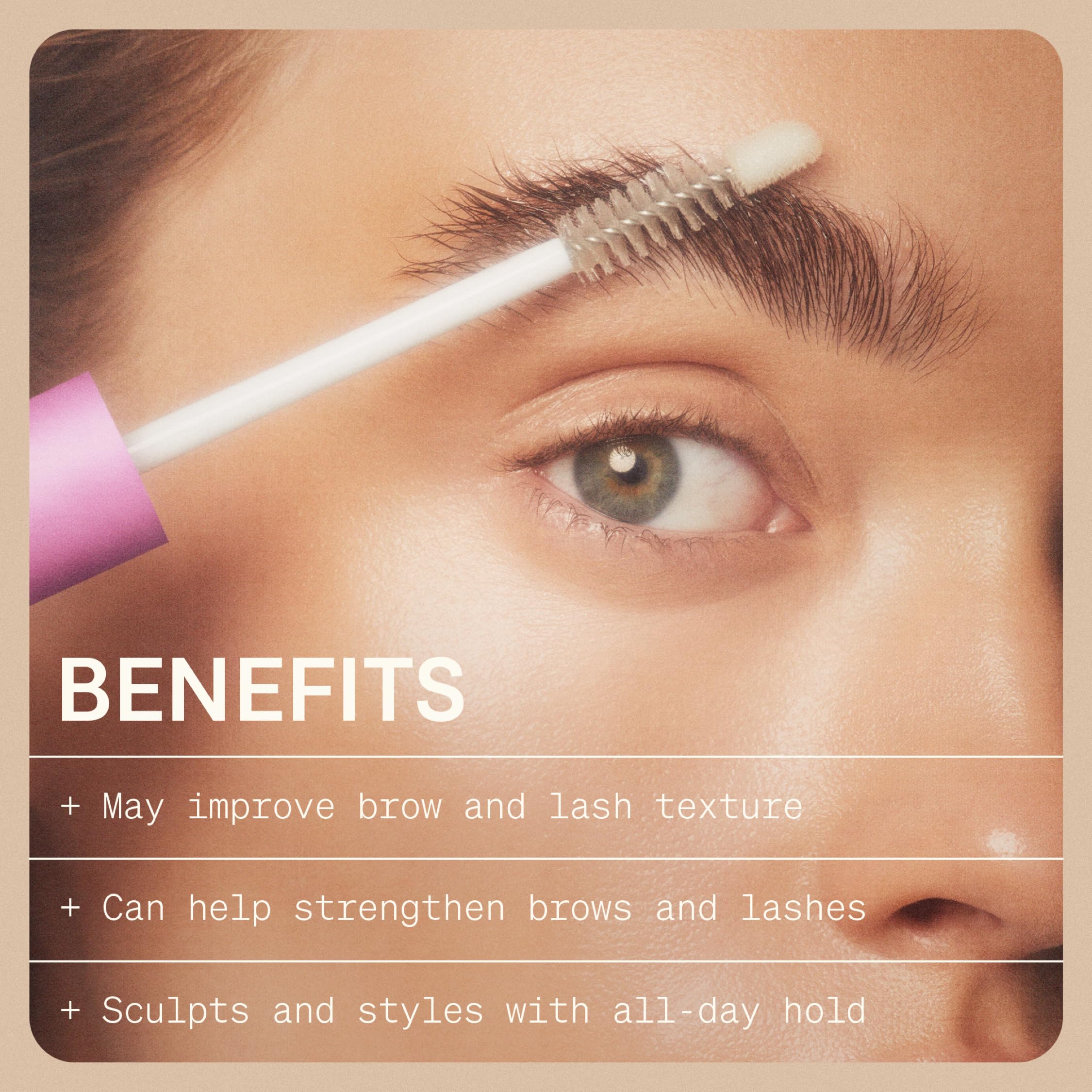 The Skinny Confidential Brow Peptide brow arch close-up for defined brows
