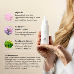 The Spa Dr. Hair Serum pea sprout extract emphasizes scalp hydration