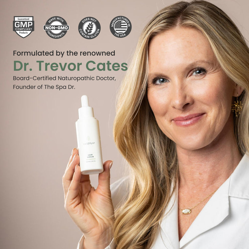 The Spa Dr. Hair Serum applied on scalp shows hydration and fullness