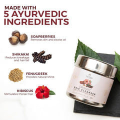 The Tribe Concepts Organic Hair Cleanser powder-form display for chemical-free cleansing