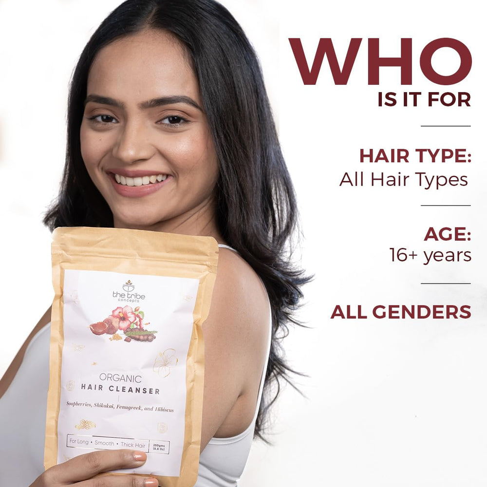 The Tribe Concepts Organic Hair Cleanser scalp massage application for gentle cleansing