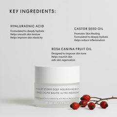 The Untamed Quiet Storm balm being applied for a soothing, comfortable skin feel.