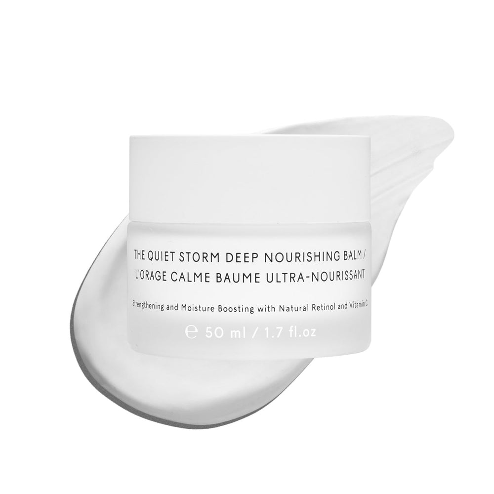The Untamed Quiet Storm Deep Nourishing Balm jar close-up highlighting rich hydration.