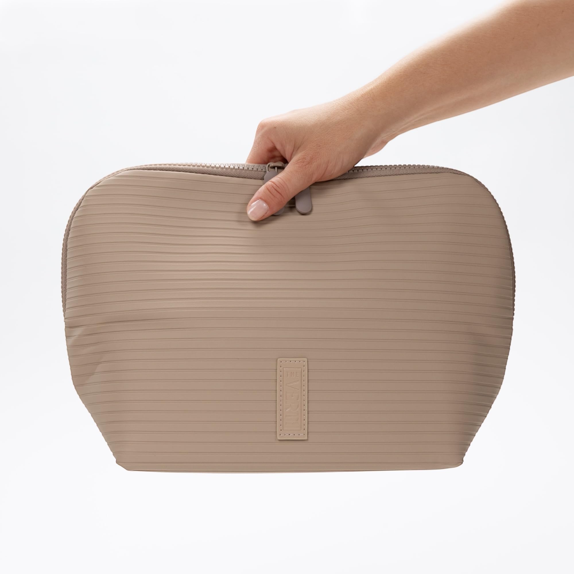 The Verti neatly organizes makeup, skincare, and toiletries in one case.