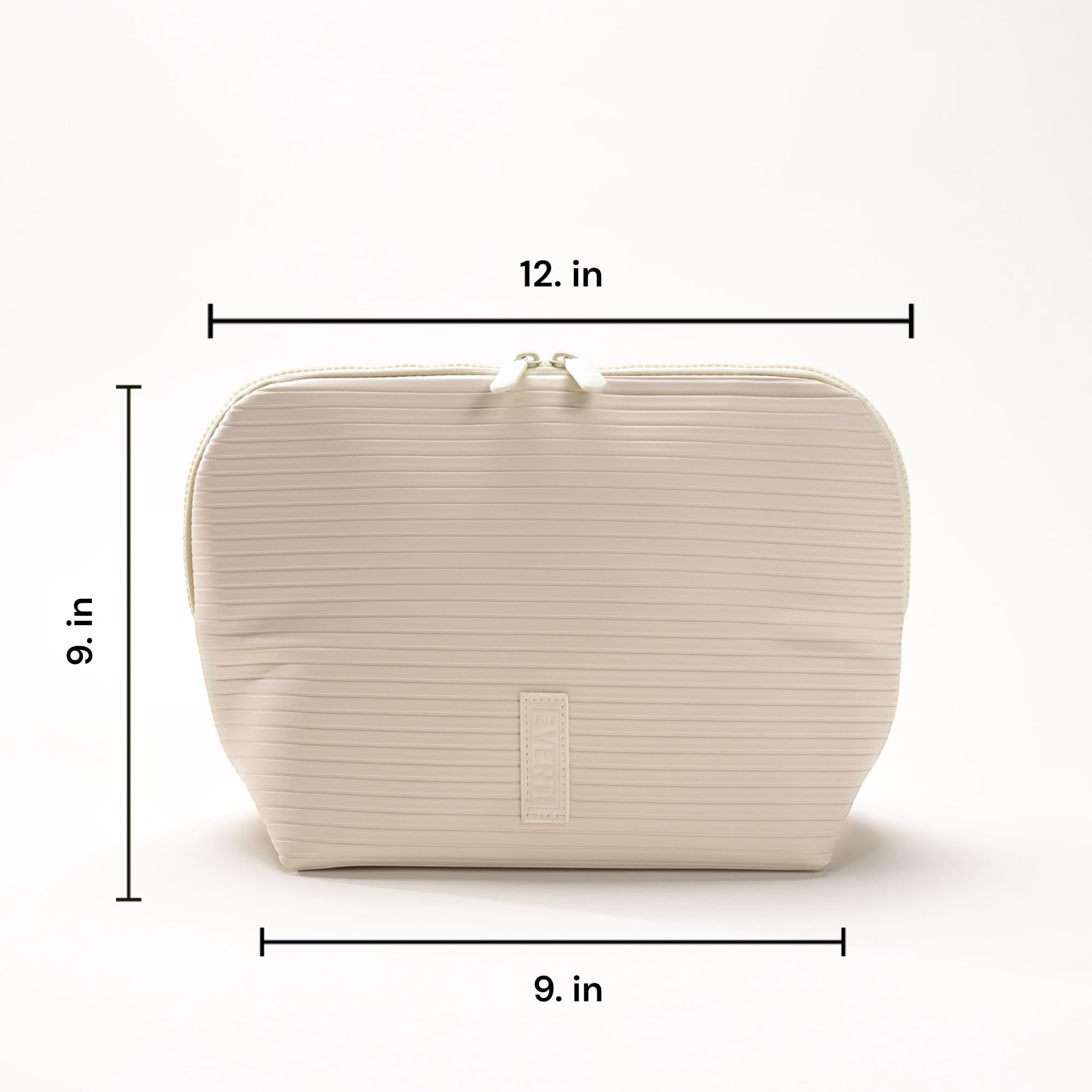 The Verti waterproof vegan leather material protecting cosmetics on the go.
