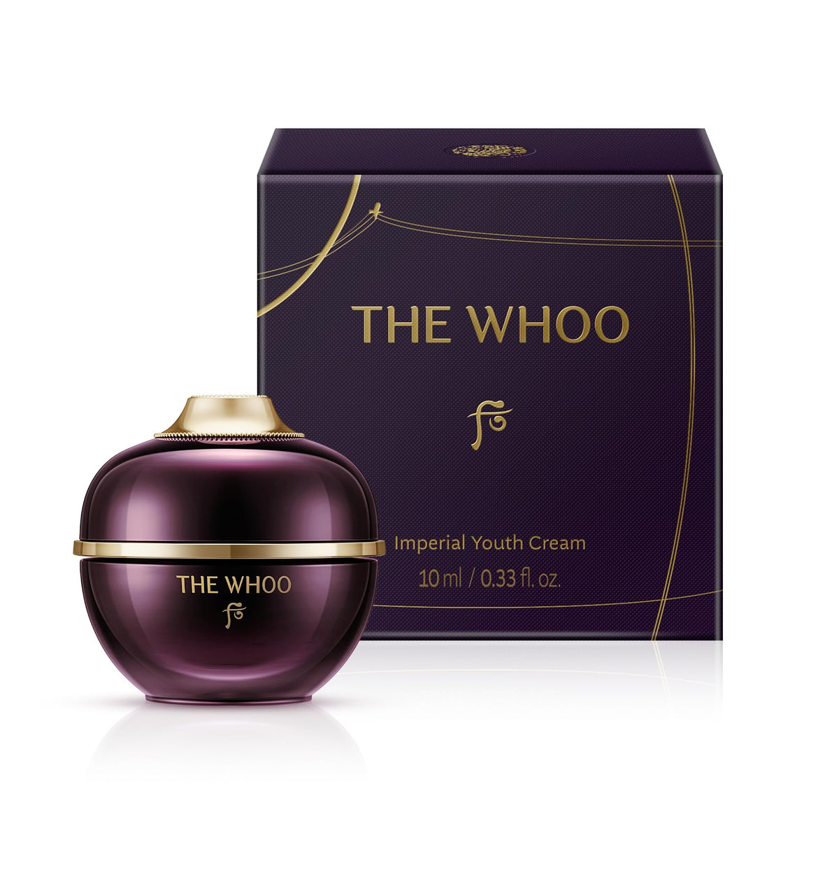 The WHOO Imperial Youth Cream bottle front showcases luxurious packaging for daily anti-aging care.