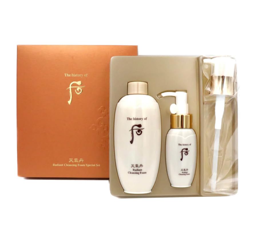 THE WHOO Radiant Cleansing Foam 200ml bottle for a refreshing cleanse and moisturized skin.
