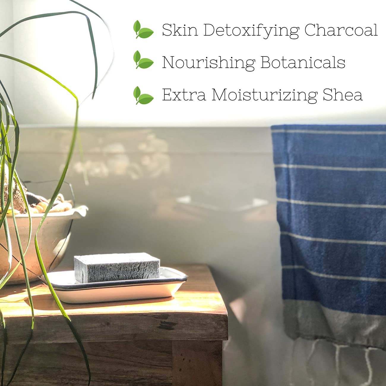 The Yellow Bird charcoal soap supports clean-looking skin for acne-prone areas with natural charcoal.