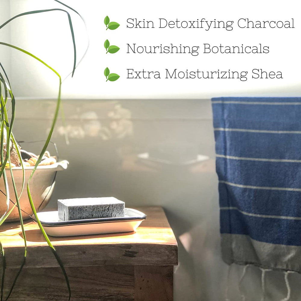 The Yellow Bird charcoal soap supports clean-looking skin for acne-prone areas with natural charcoal.