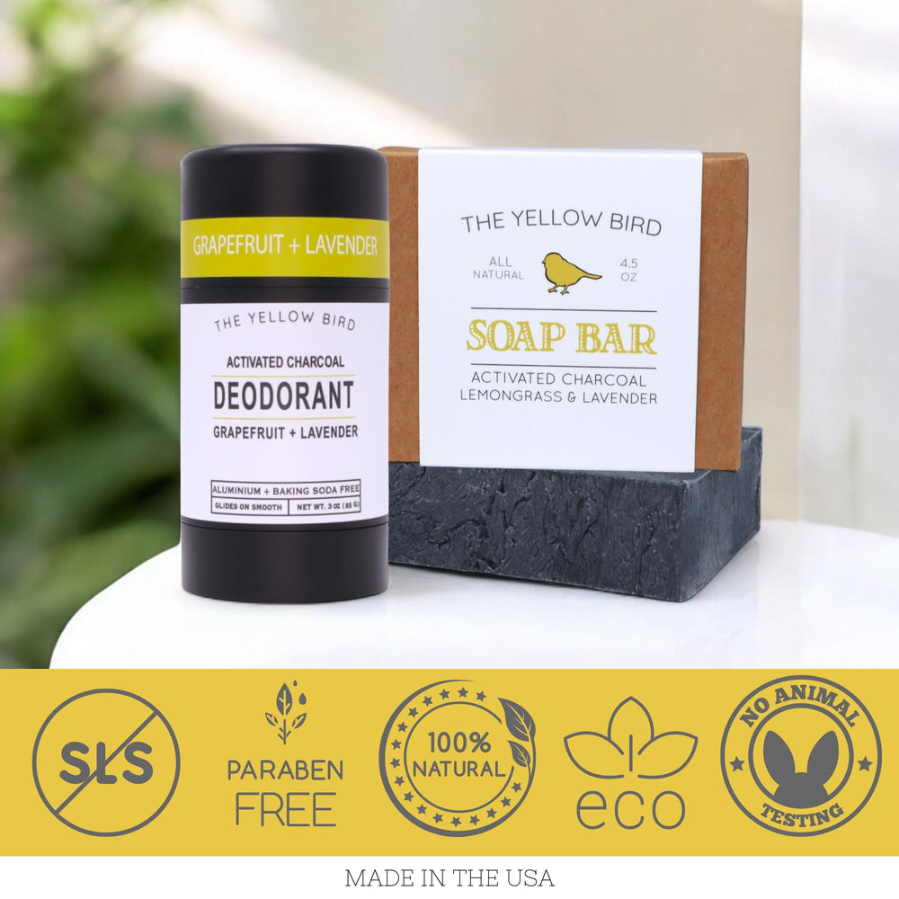 The Yellow Bird underarm detox showcase highlights sensitive-skin friendly formula.