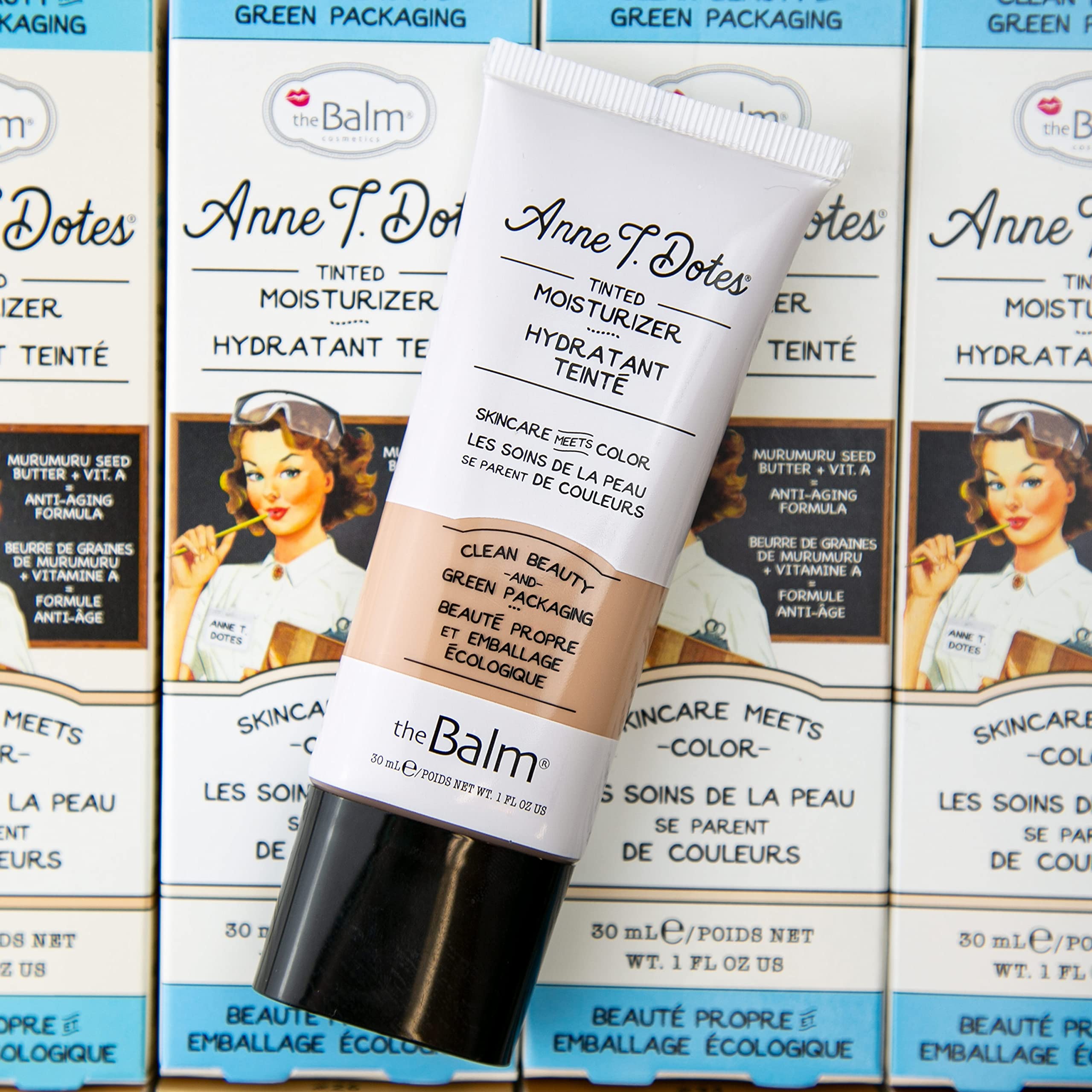 theBalm Anne T. Dotes packaging box displays six shade options